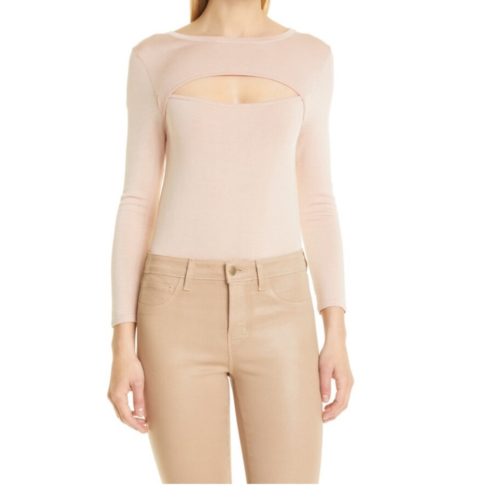 L’Agence Jocelyn Cutout Sweater in Blush